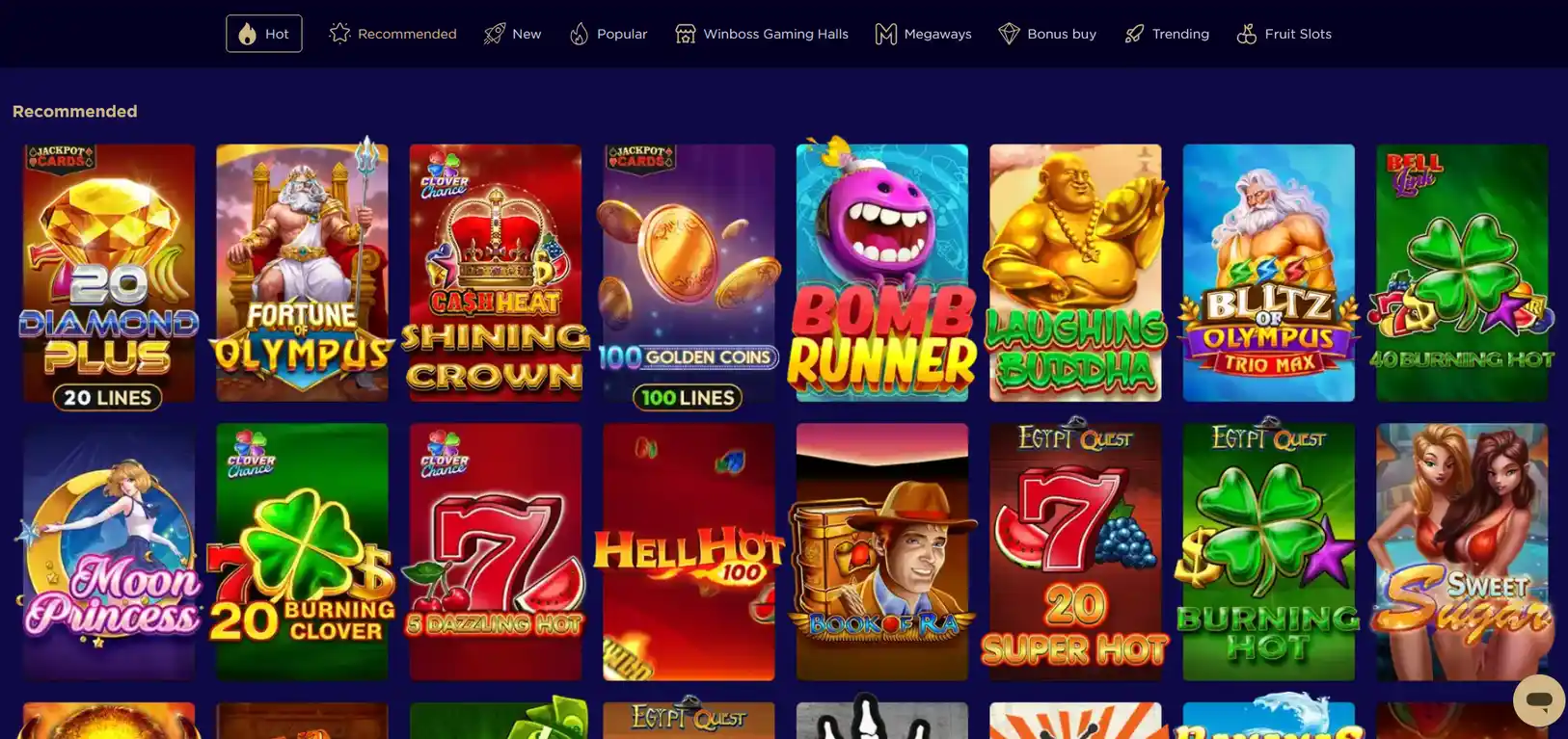 Главная страница WinBoss казино с игровыми разделами, навигацией и заметными блоками