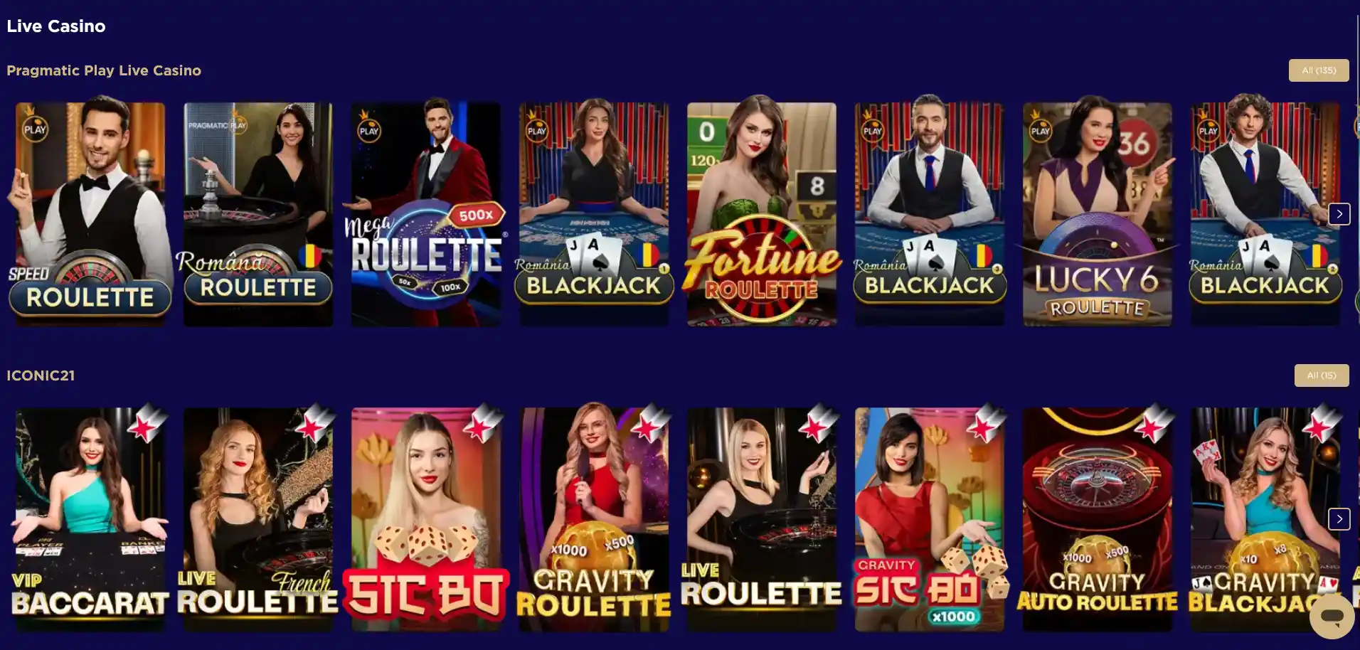 Страница live-казино на Вин Босс казино с живыми дилерами и играми в реальном времени